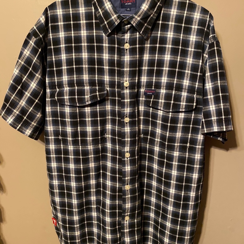 Mens Tommy Jeans Hilfiger cotton short sleeve 80’s vintage Large